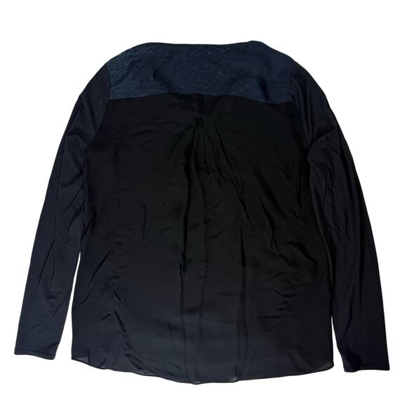 Elie Tahari Silk Front Zip Blouse Women’s Medium Blue Modal Sleeves - Picture 2 of 6